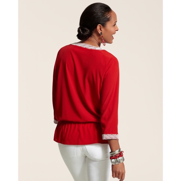 Chico’s NWT ROUGE SOUTACHE GRACE TOP - Picture 3 of 8